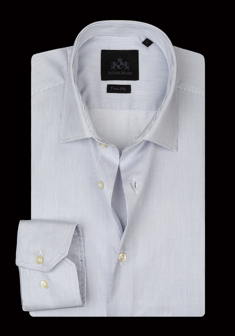 White with Light Blue Stripe Shirt