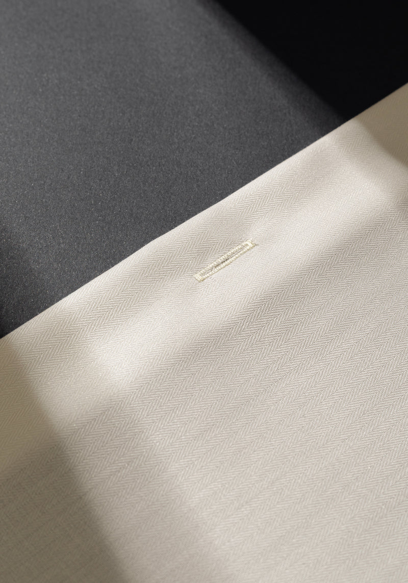 Pearl White Stripe Herringbone Shirt