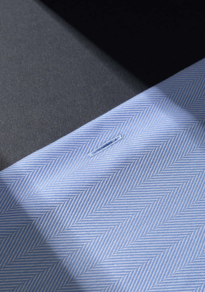 Blue Breeze Lines Herringbone Shirt