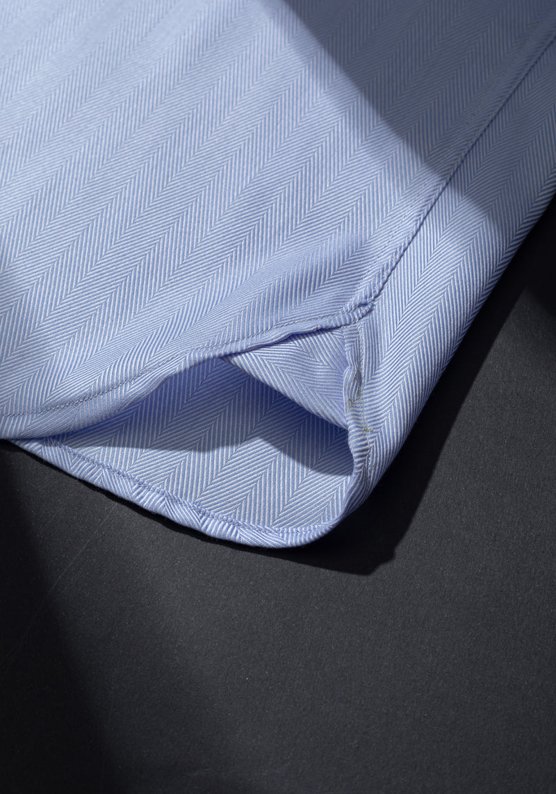 Blue Breeze Lines Herringbone Shirt