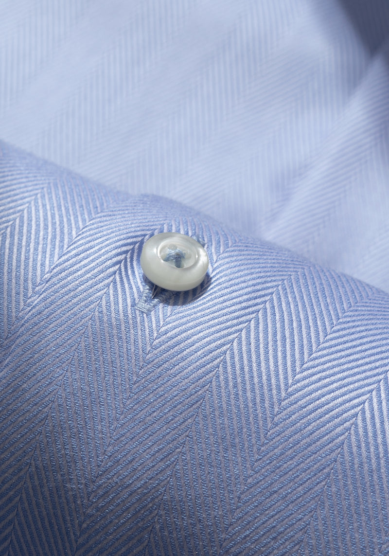Blue Breeze Lines Herringbone Shirt