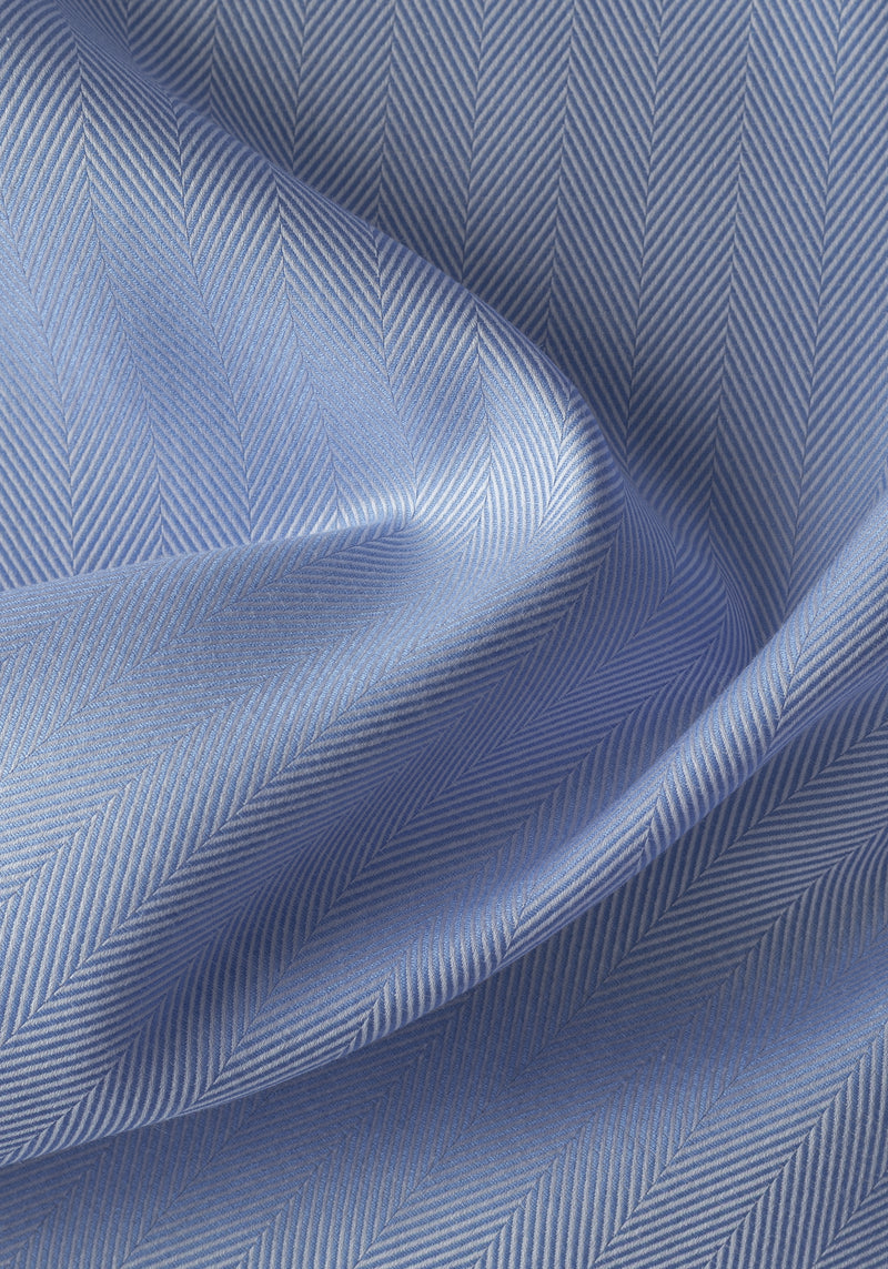 Blue Breeze Lines Herringbone Shirt