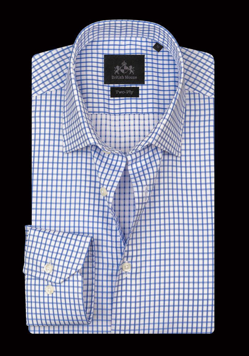 Royal Blue Checked Signature Twill Shirt