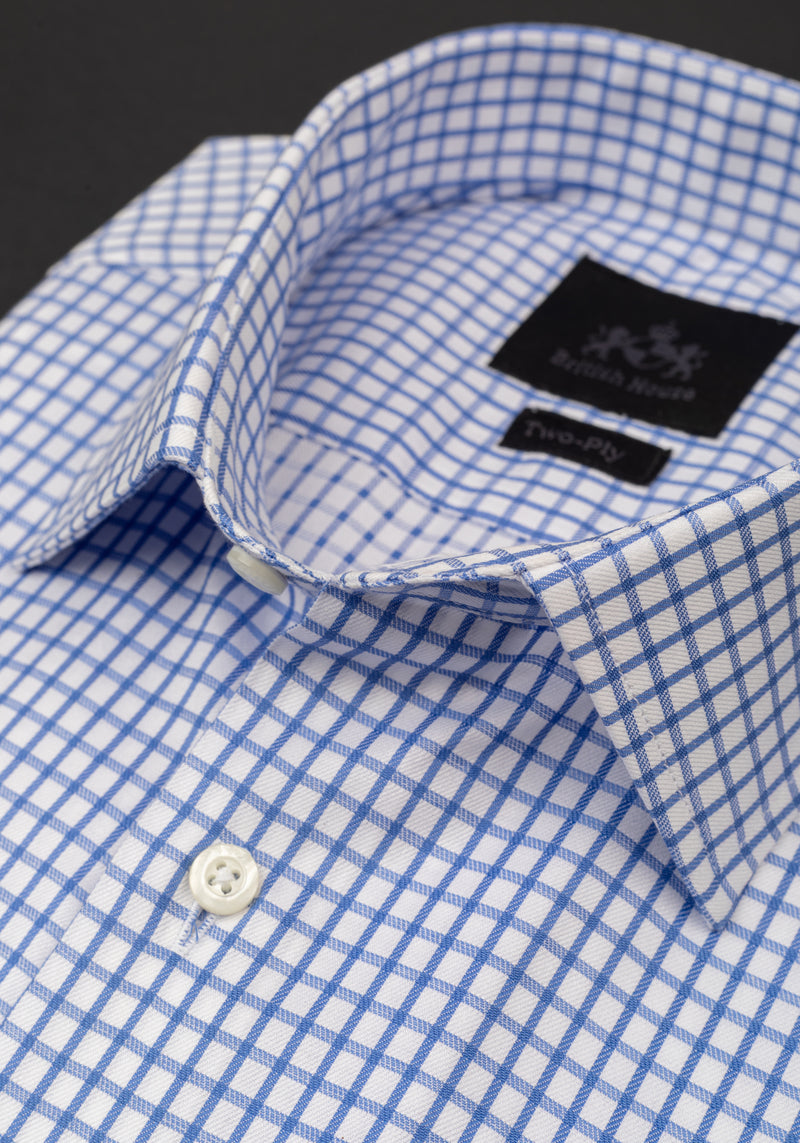 Royal Blue Checked Signature Twill Shirt