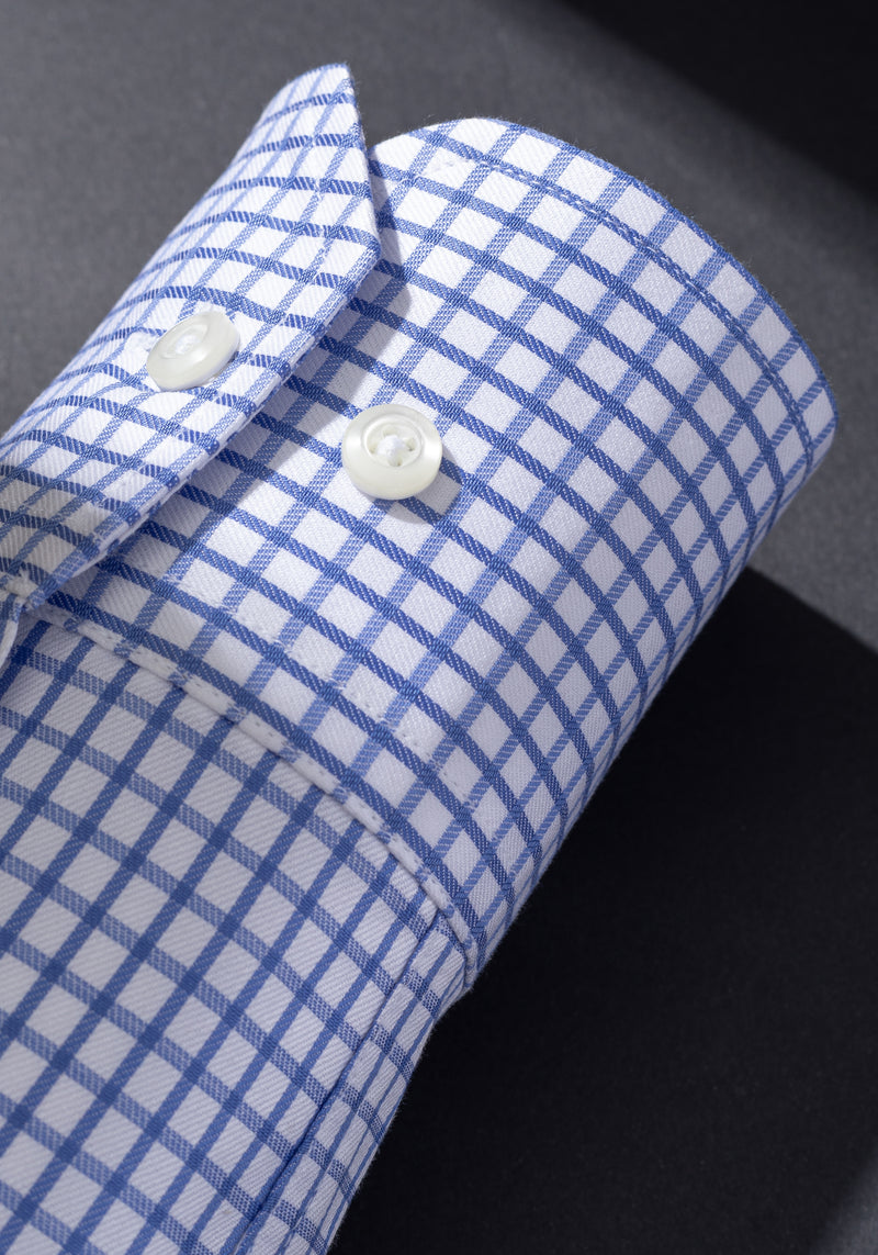 Royal Blue Checked Signature Twill Shirt