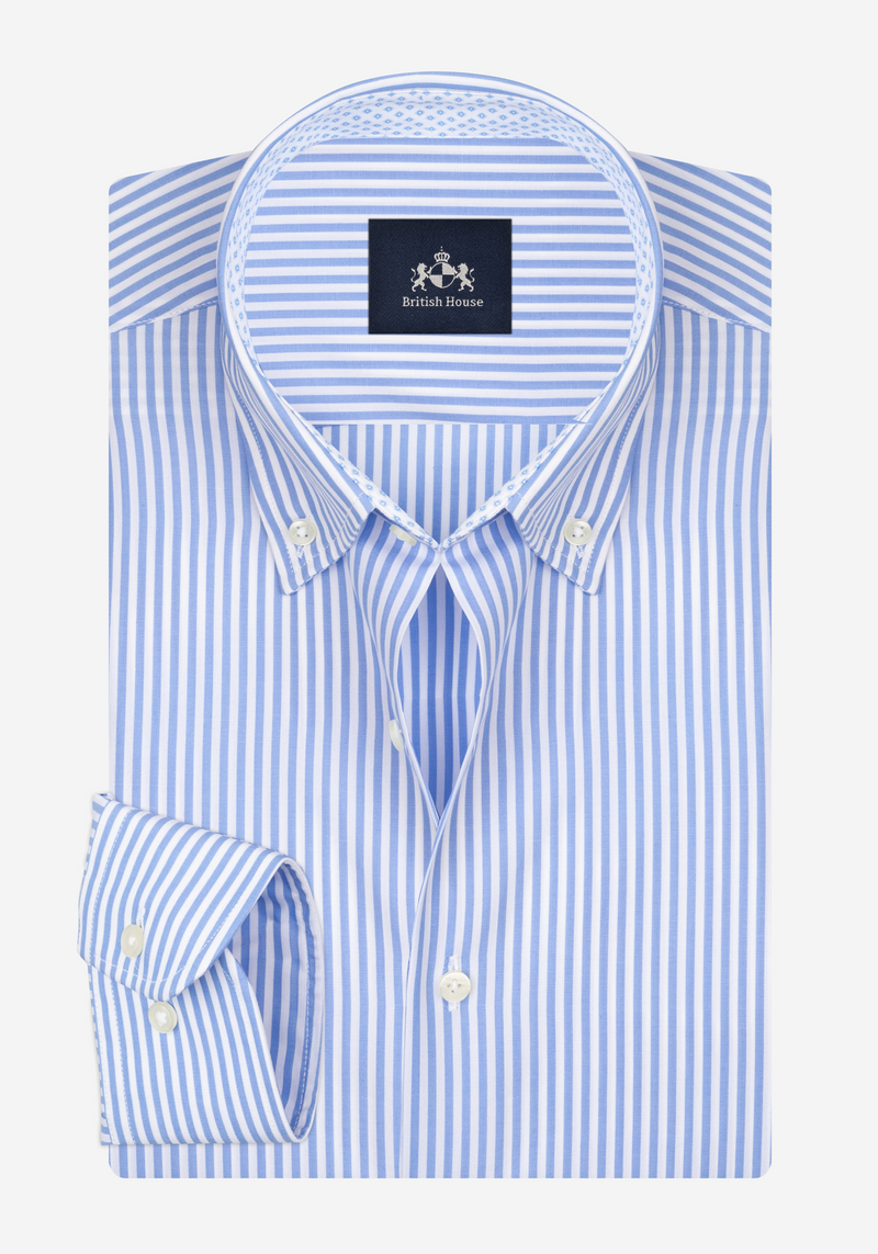 Lake Blue Stripe Poplin Shirt