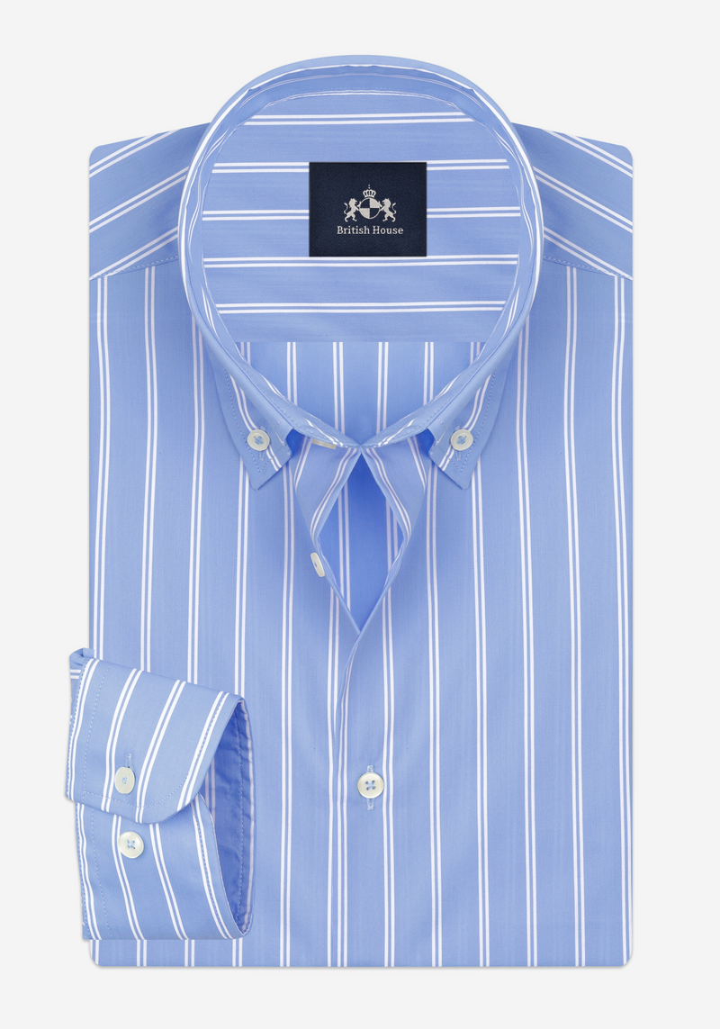 Cornflower Blue Stripe Poplin Shirt