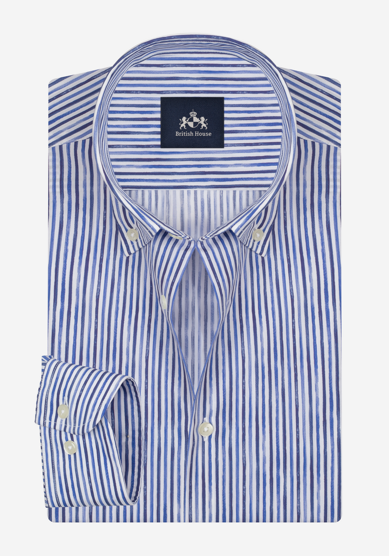 Nordic Blue Stripe Poplin Shirt