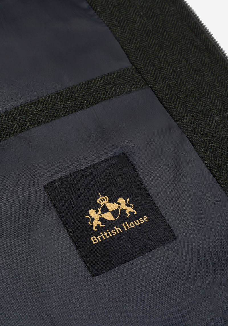 Canyon Olive Wool-Blend Bomber Jacket