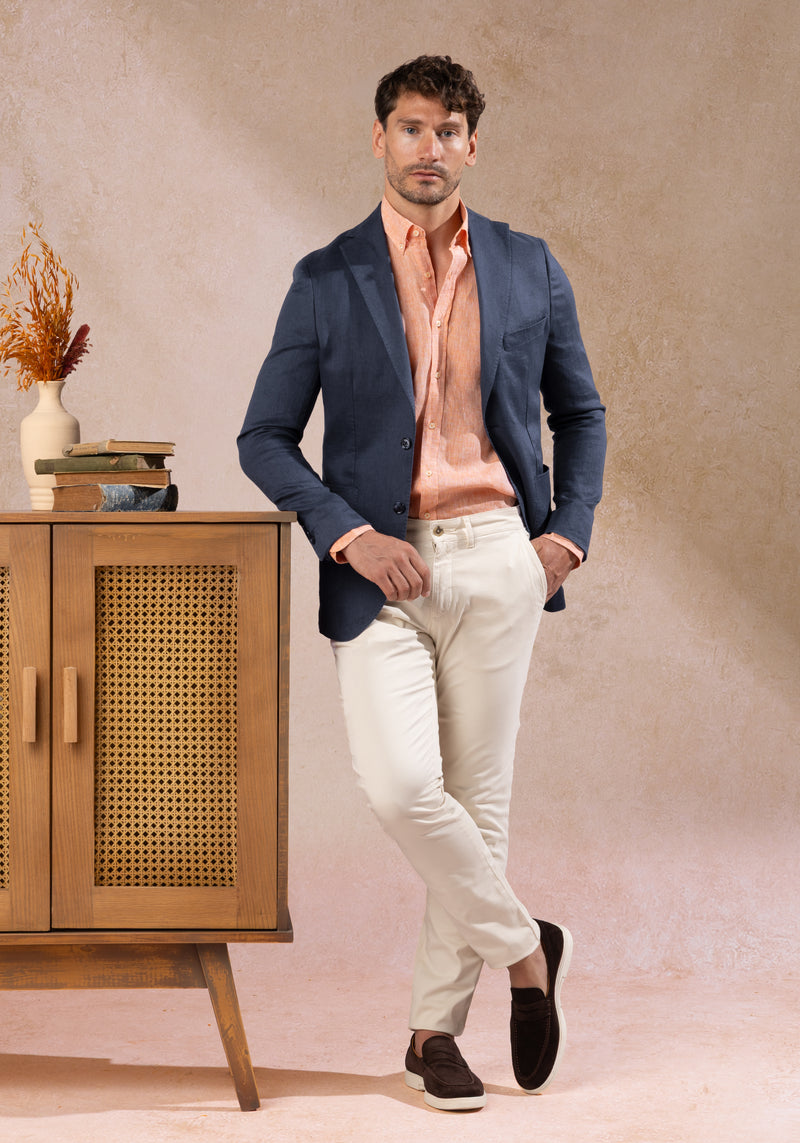 Ocean Dusk Pure Linen Blazer