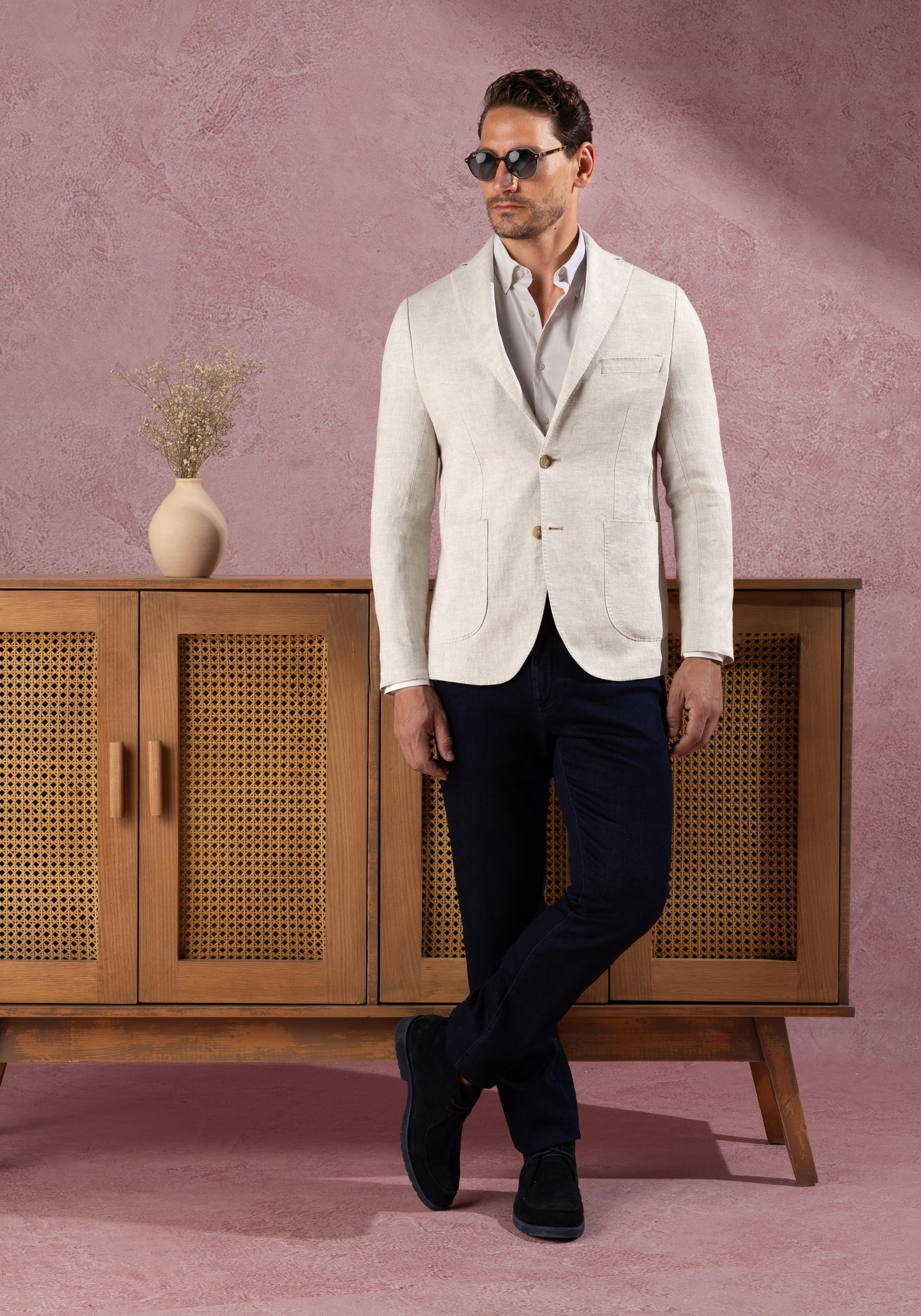 Shore Beige Pure Linen Blazer