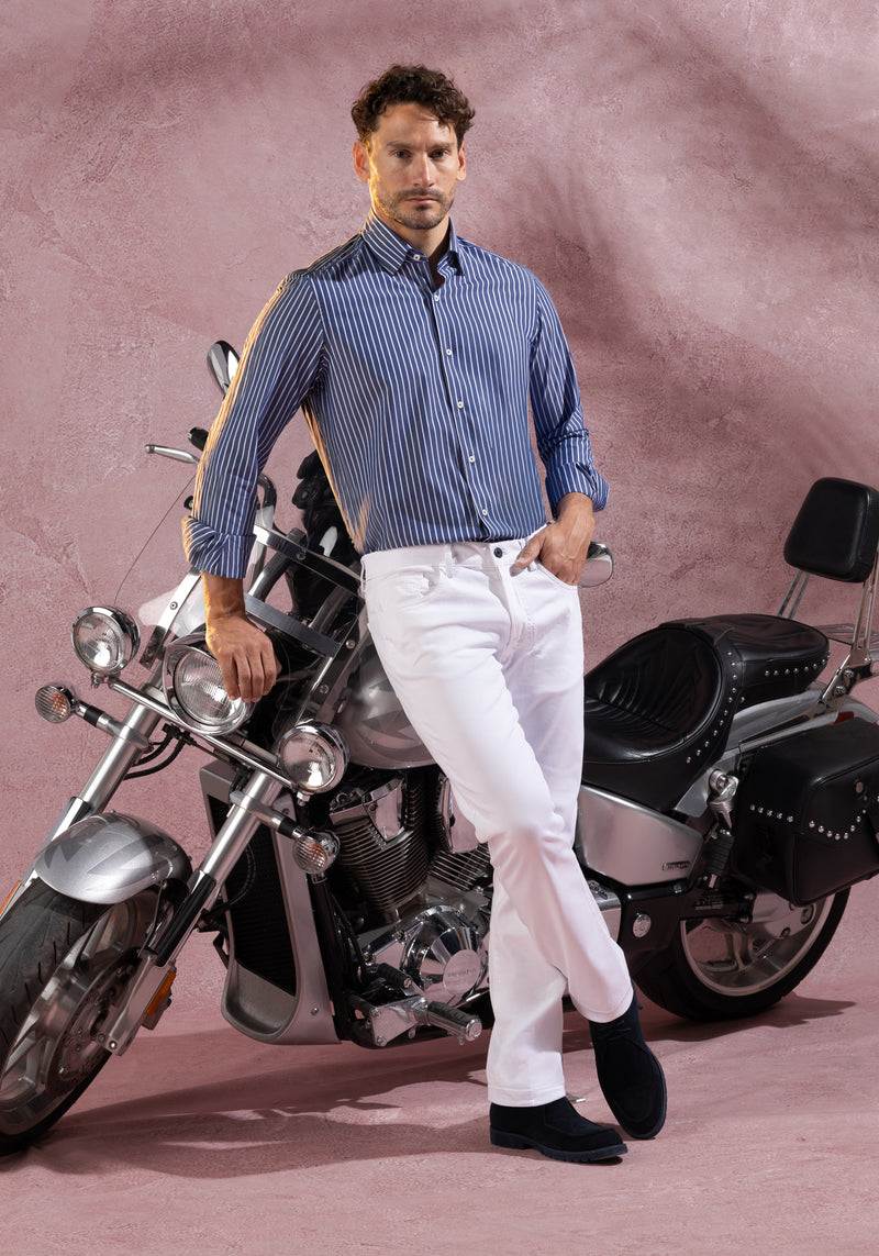 Marble White Cotton Tencel Gabardine