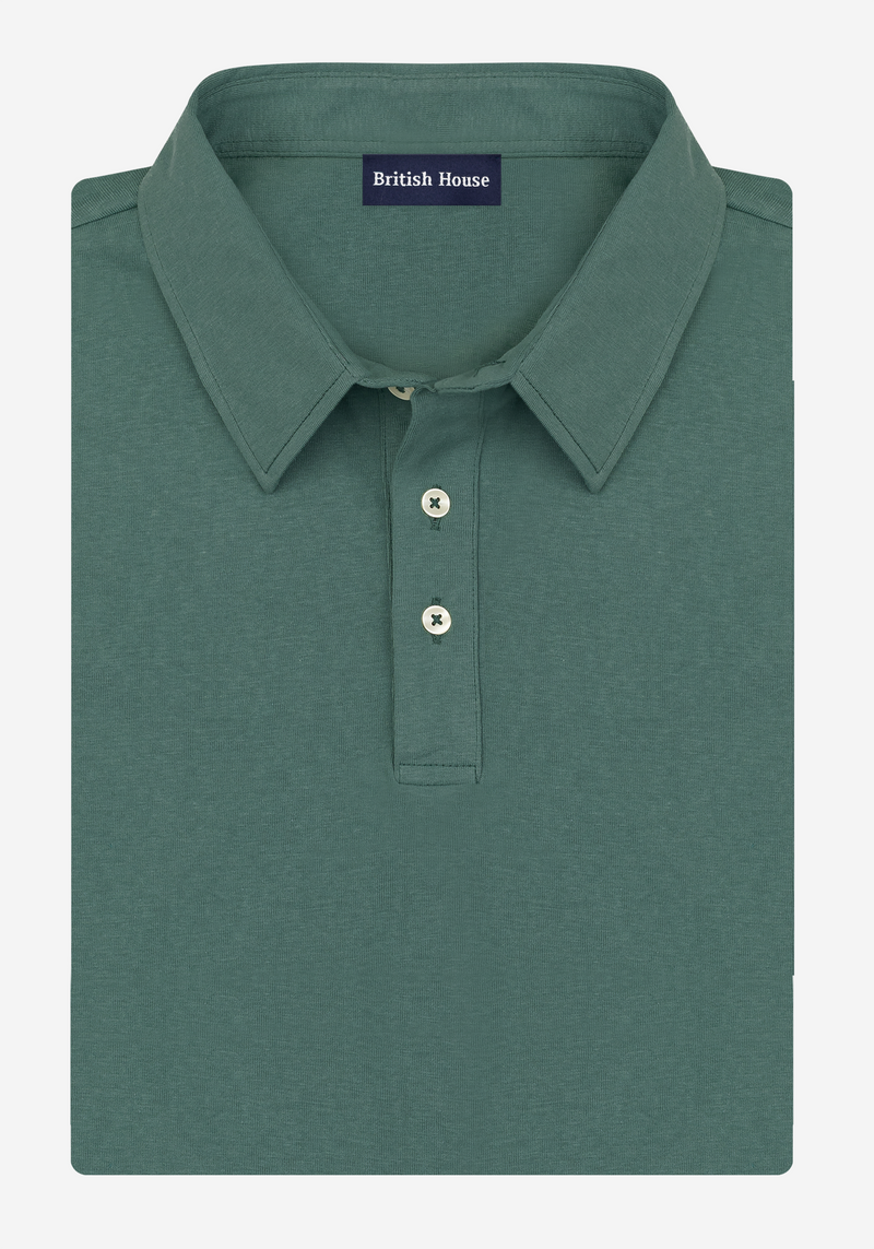 Sea Green Cotton Polo Shirt