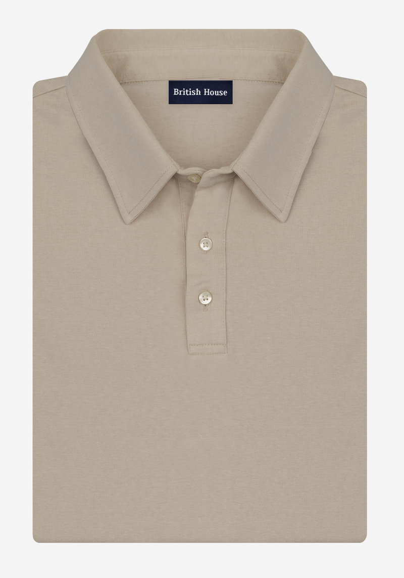 Barley Beige Cotton Polo Shirt