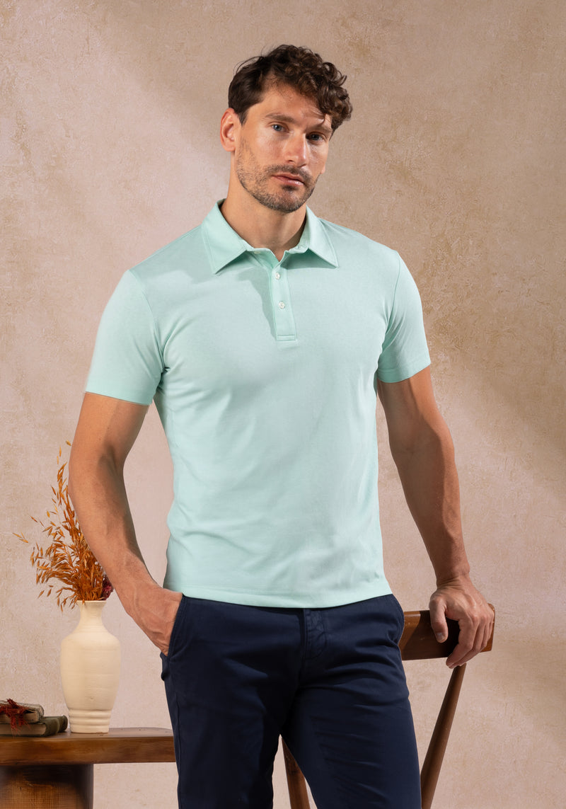 Neo Mint Cotton Polo Shirt