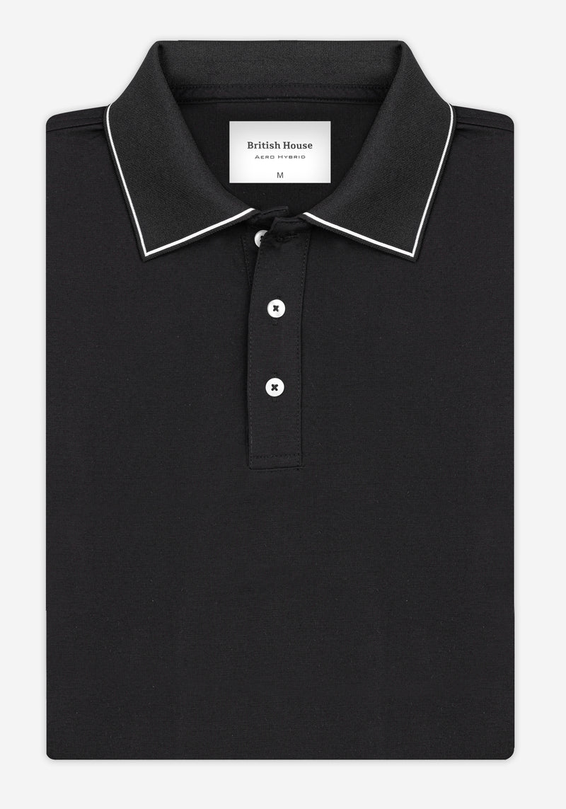 Coal Black Aero-Hybrid Polo Shirt