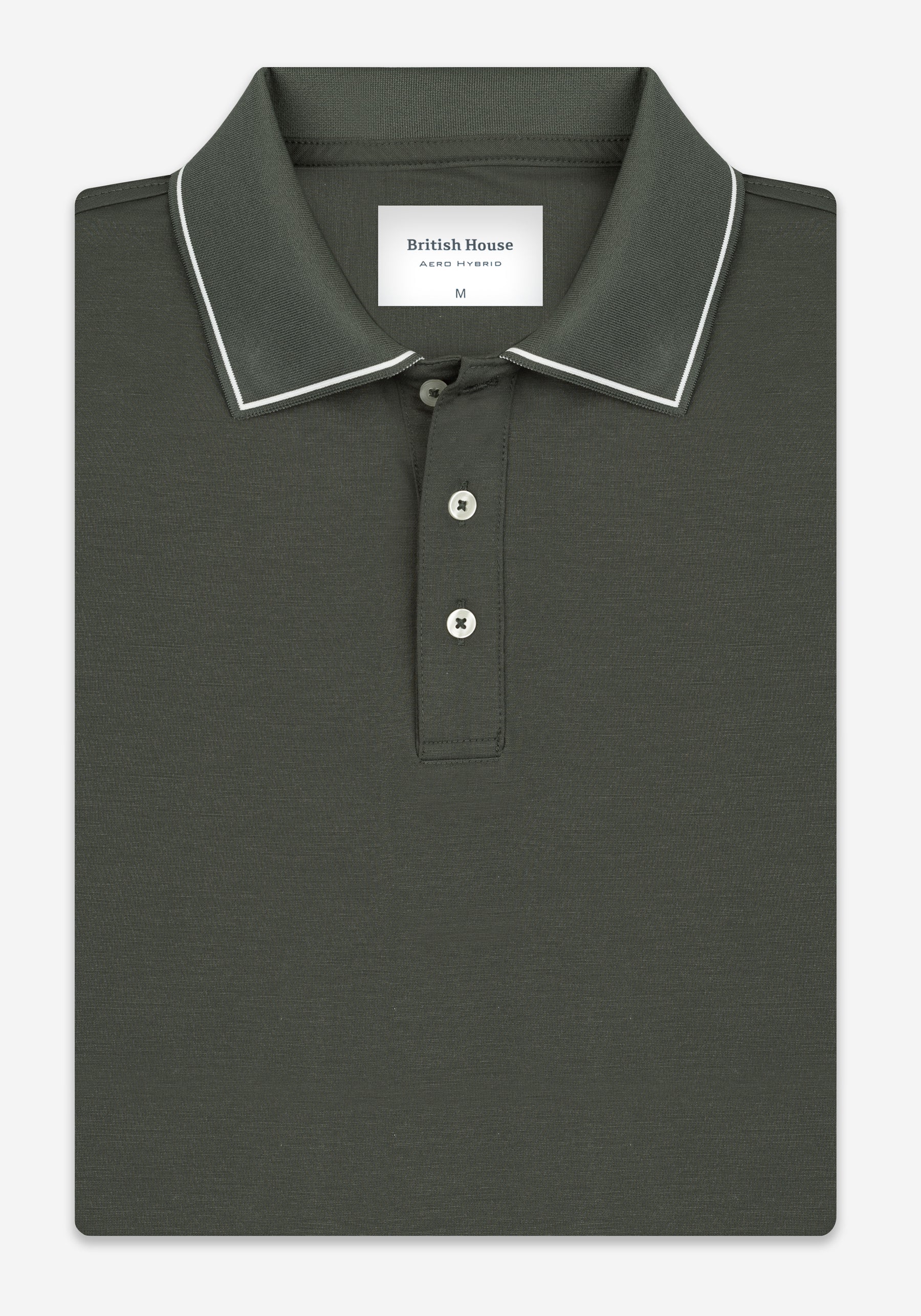 Moss Olive Aero-Hybrid Polo Shirt