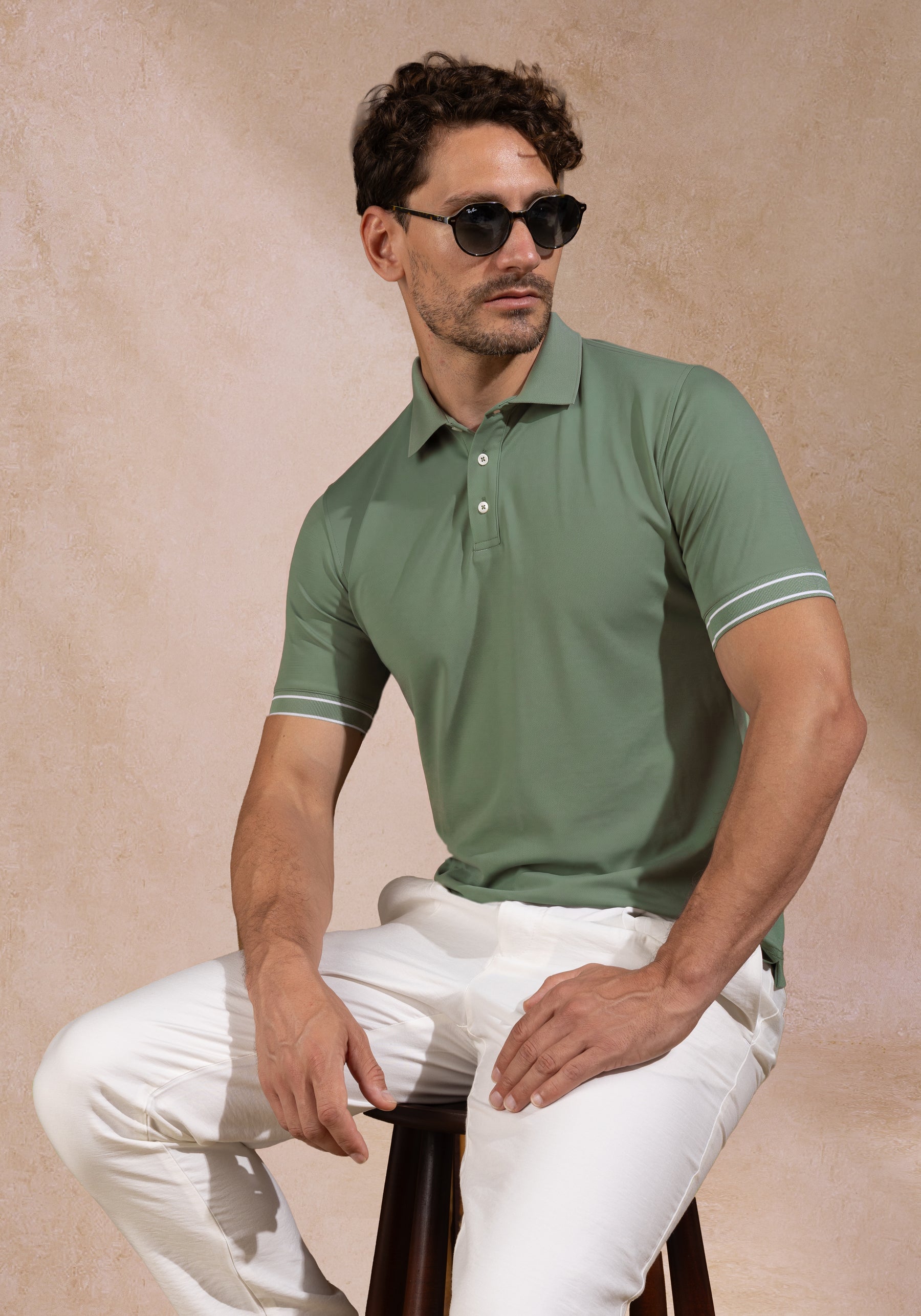 BayLeaf Green Aero-Hybrid Polo Shirt