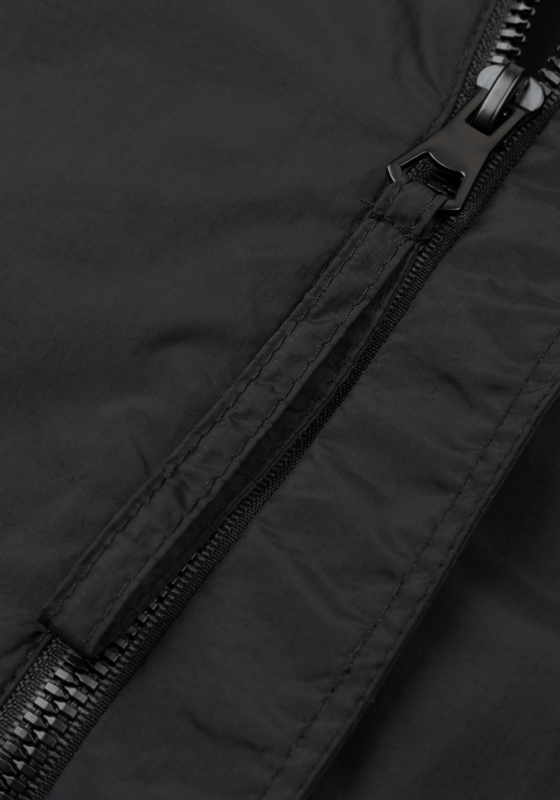 Mystic Black Aero-Hybrid Bomber Jacket