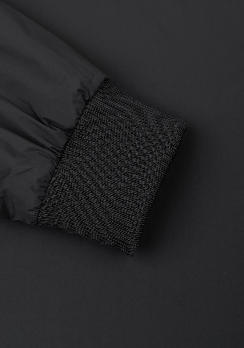 Mystic Black Aero-Hybrid Bomber Jacket