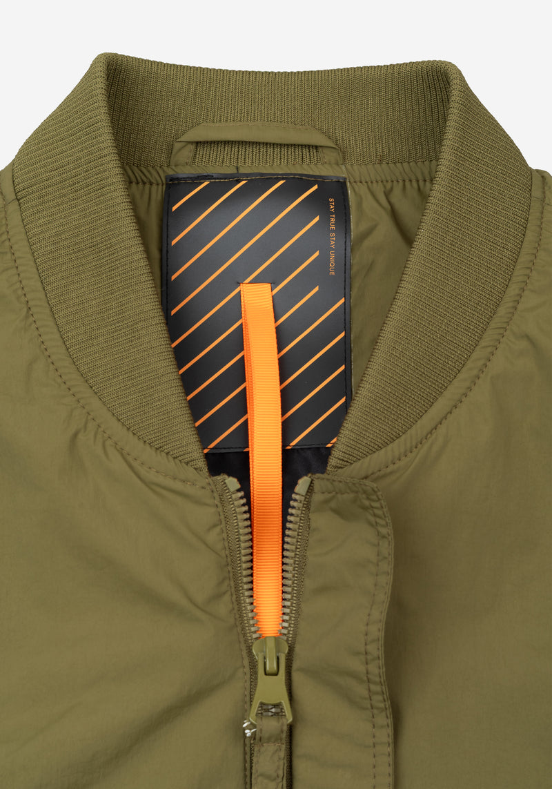 Deep Olive Aero-Hybrid Bomber Jacket