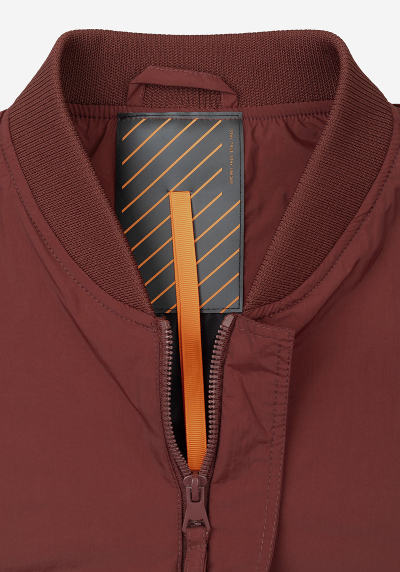 Vintage Burgundy Aero-Hybrid Bomber Jacket