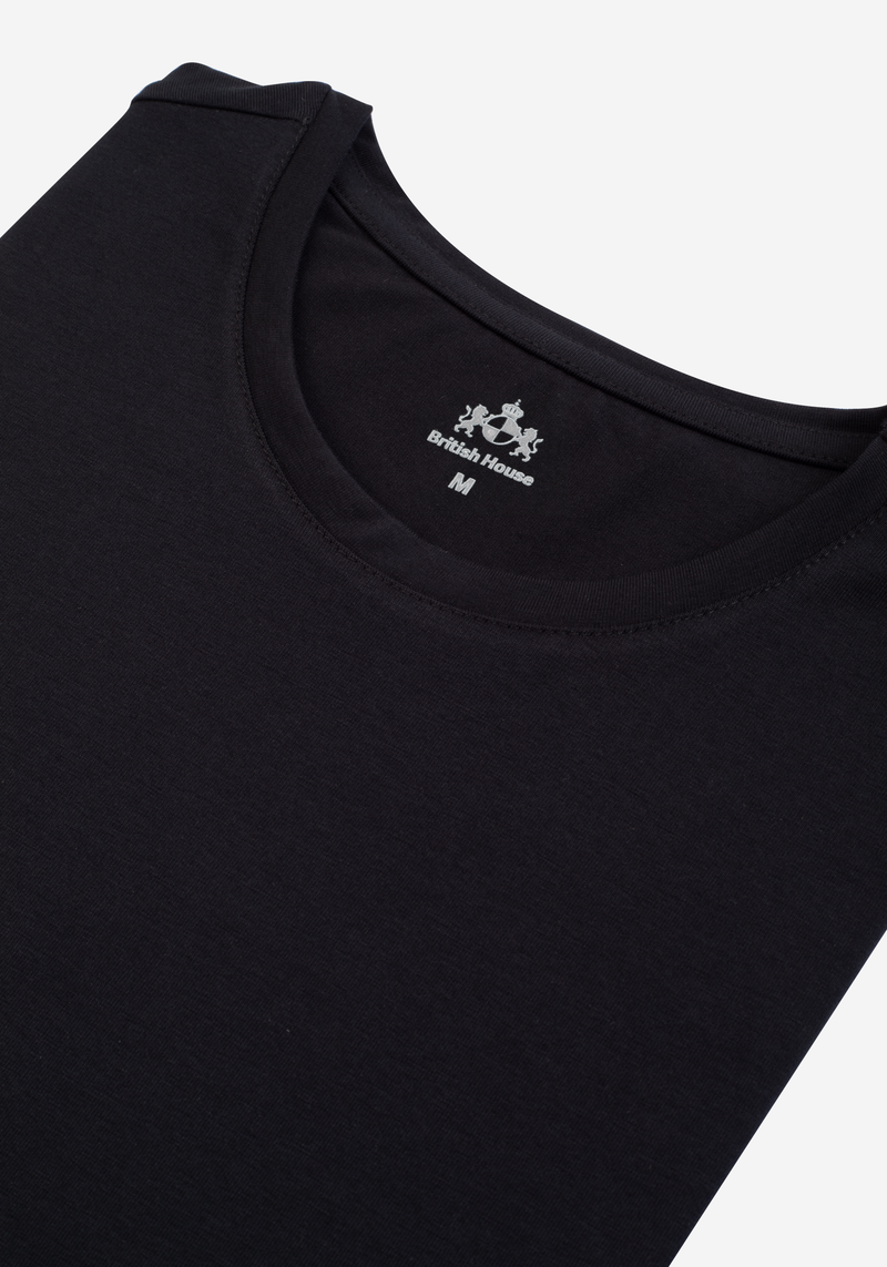 Abyss Black Cotton Undershirt - Short Sleeve
