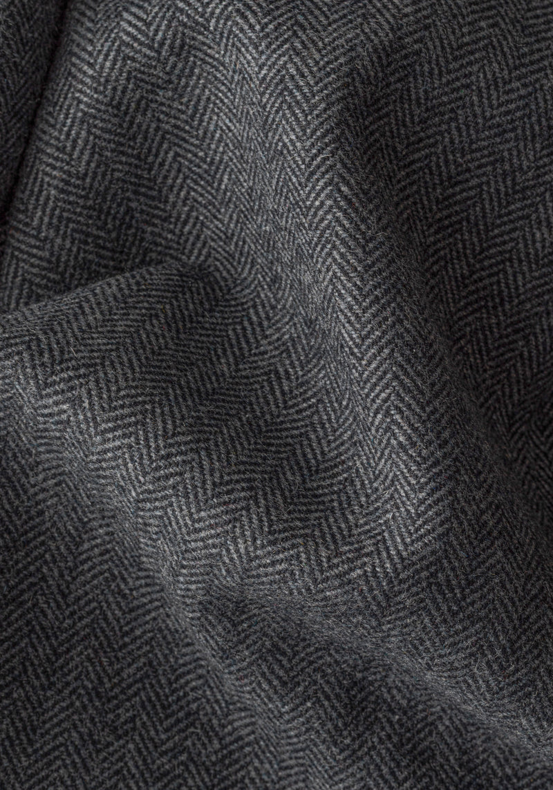 Anthracite Grey Wool-Blend Bomber Jacket