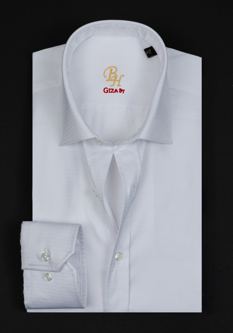 Giza 87 Cotton Lotus White Dobby Shirt