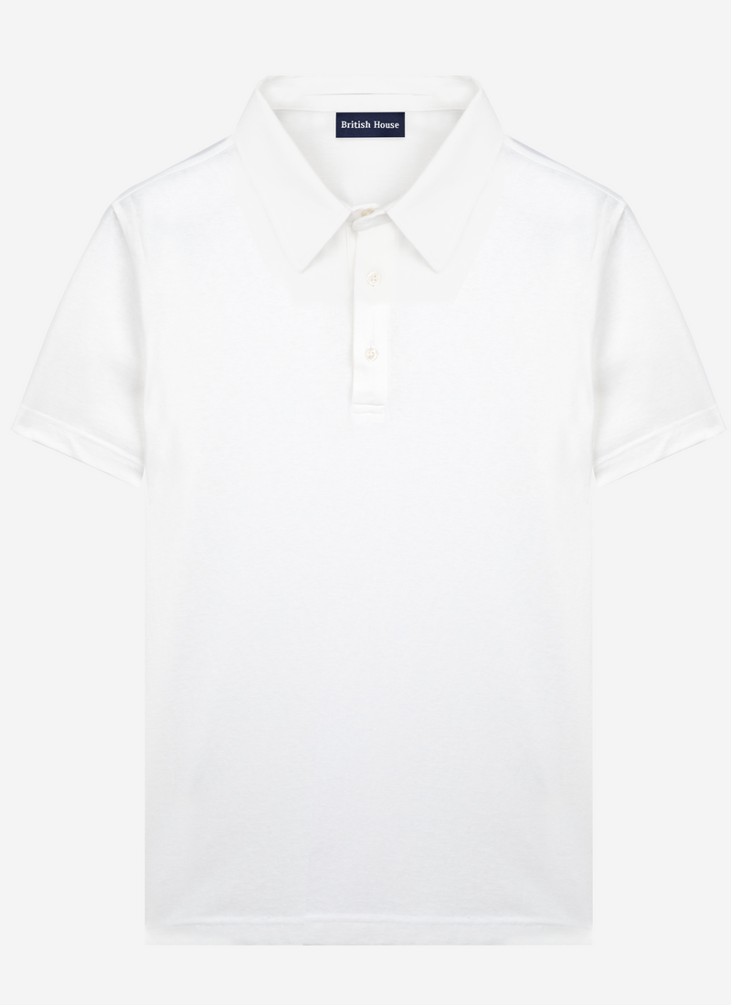 Optic White Cotton Polo Shirt