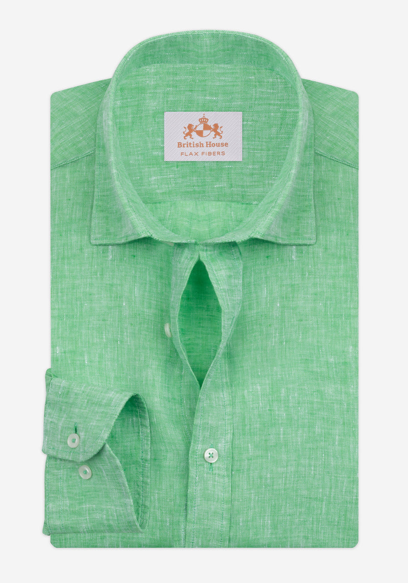 Palm Green Belgian Linen Shirt