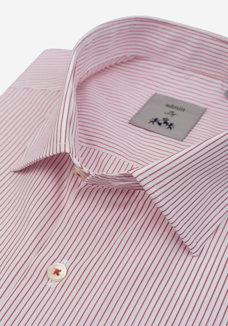 Crimson Red Stripe Poplin Shirt