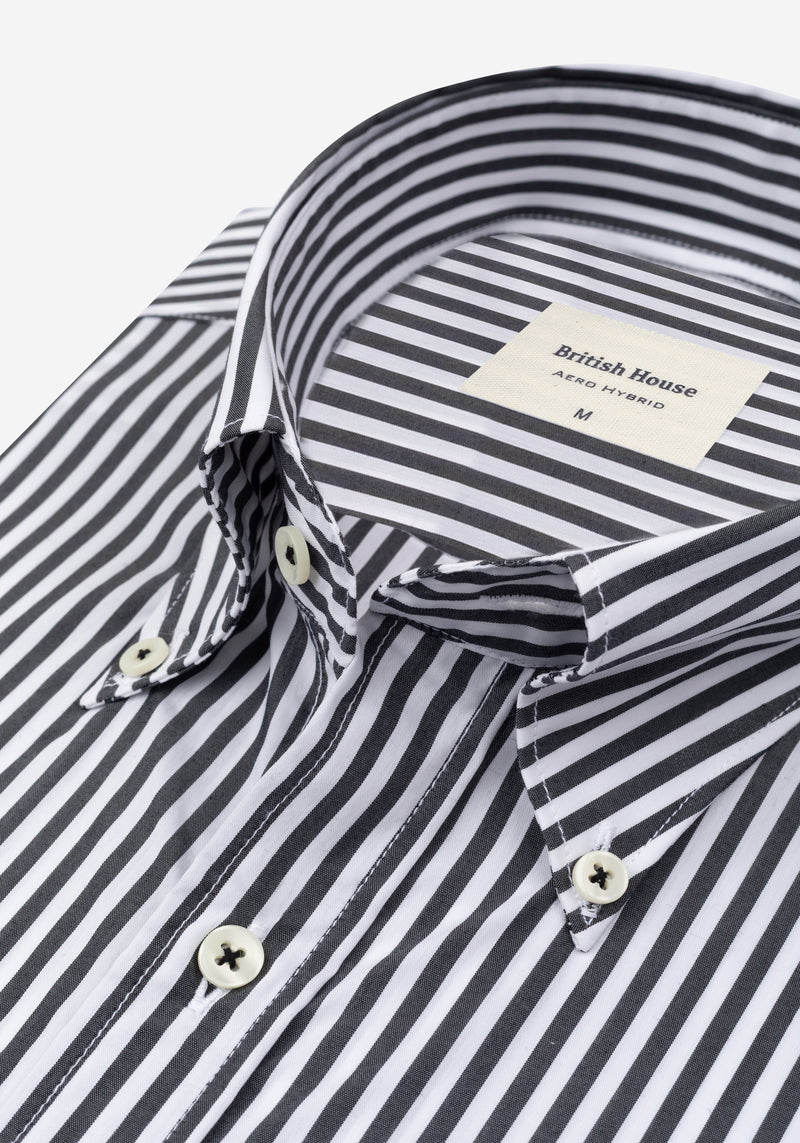 Charcoal Black Stripe Aero-Hybrid Shirt