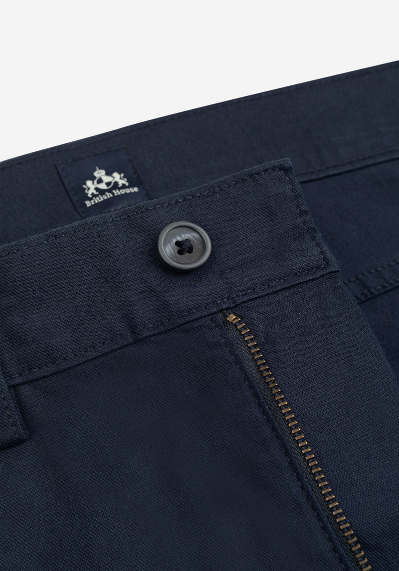 Shadow Navy Cotton Tencel Gabardine