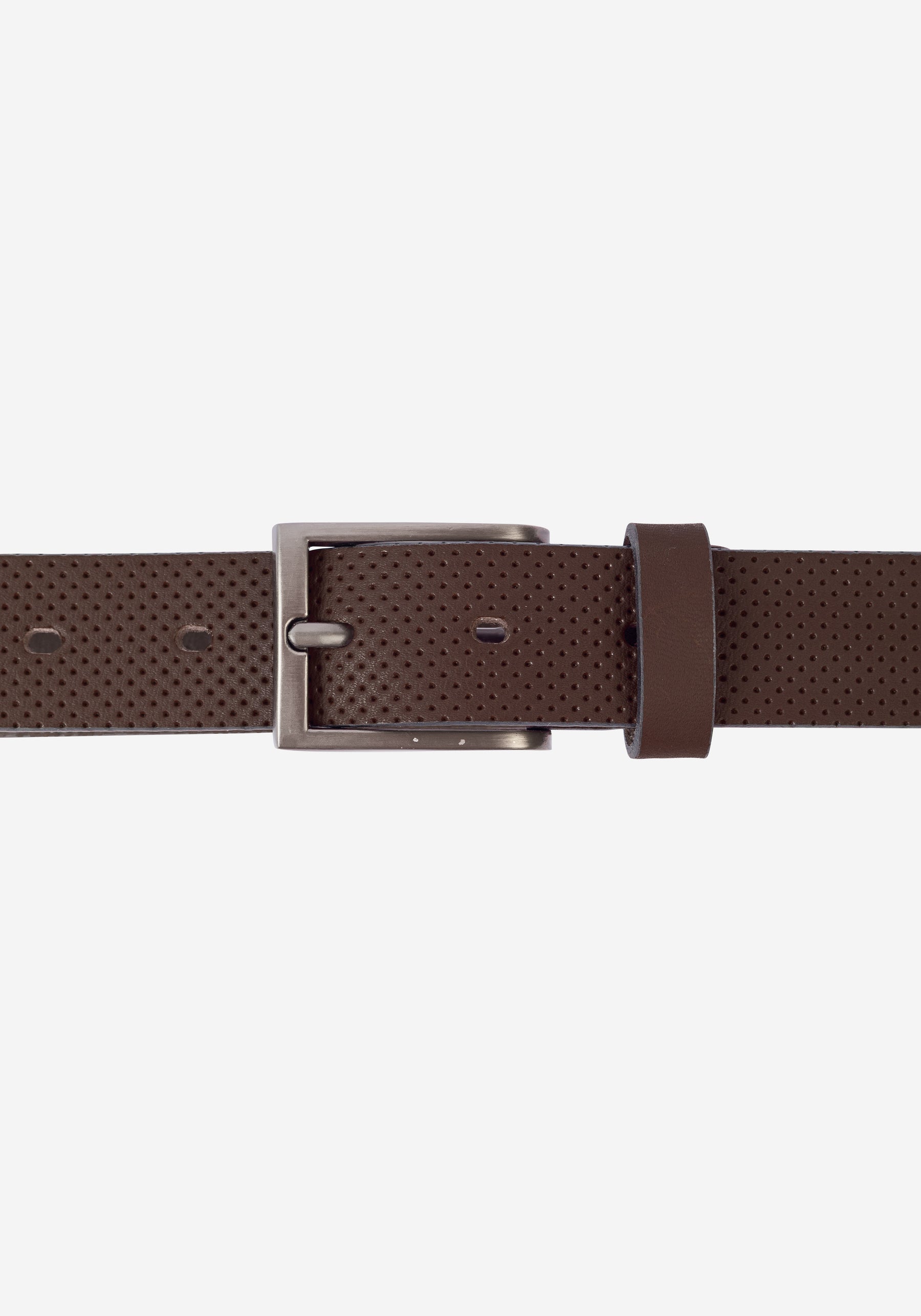 Coffee Brown Dotted Leather Belt