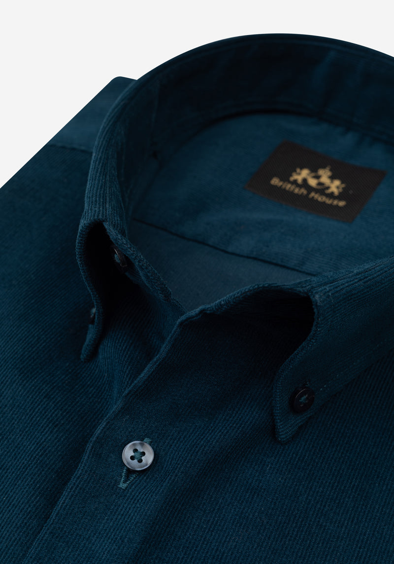 Midnight Teal Corduroy Shirt