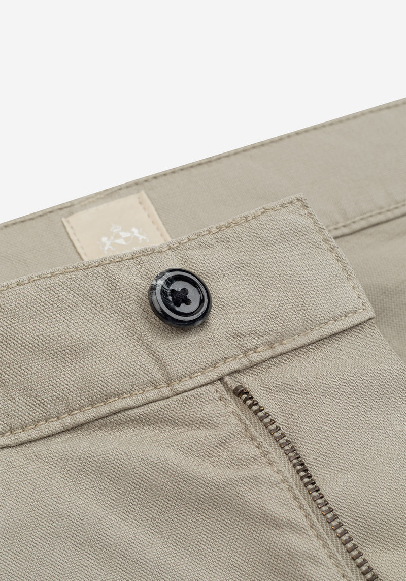 Dry Olive Piqué Cotton Tencel Gabardine