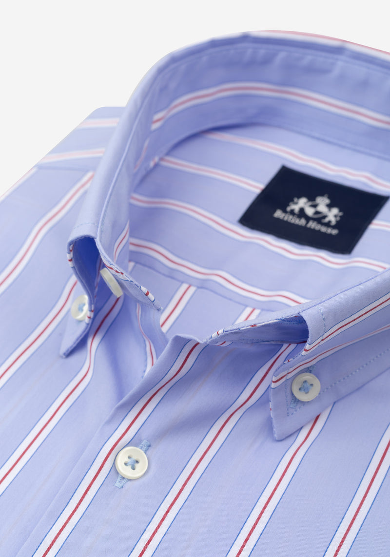 Ivy Blue Stripe Poplin Shirt