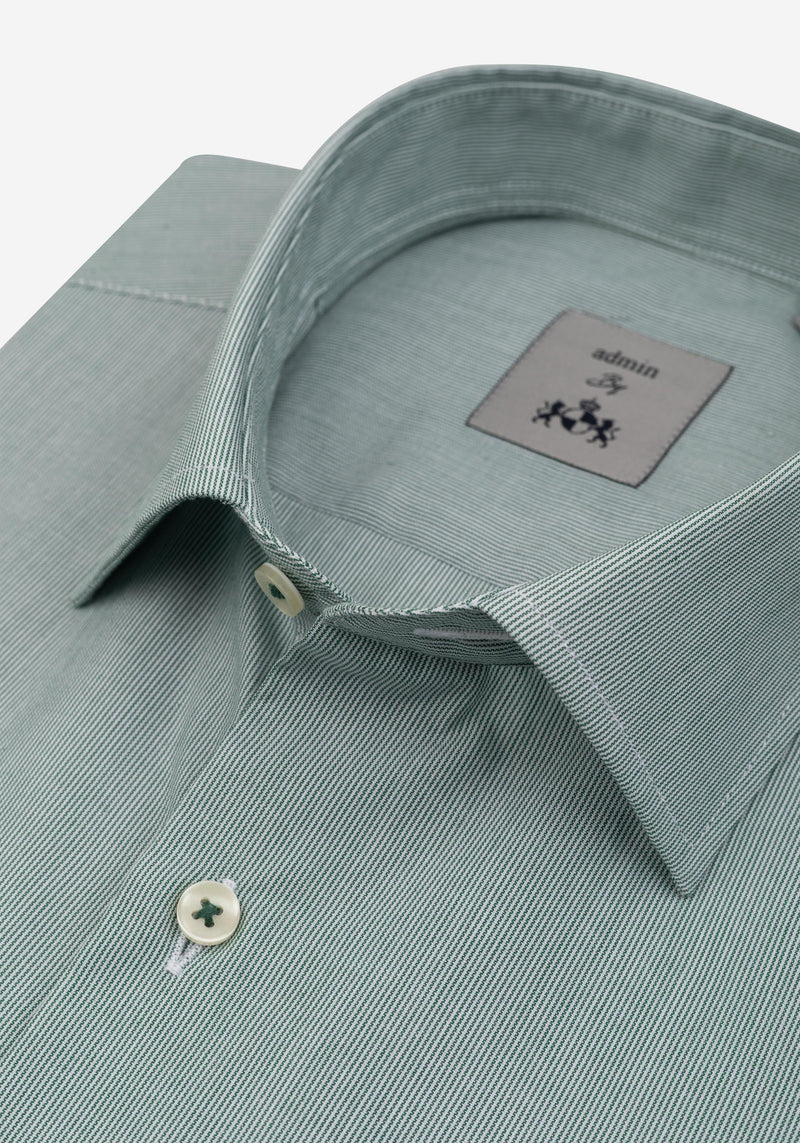 Deep Green Stripe Poplin Shirt