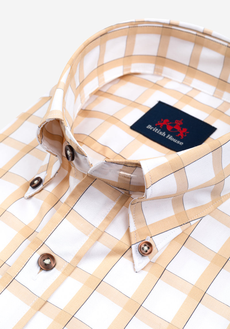 Camel Beige Checked Signature Twill Shirt