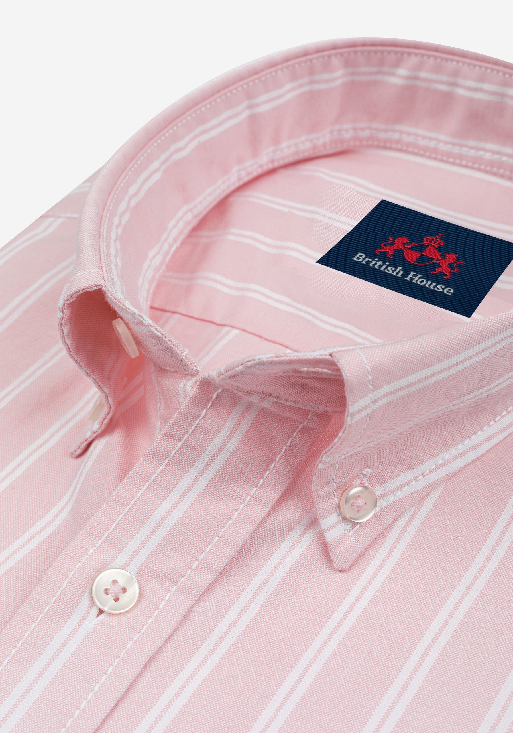 Blush Pink Stripe Heavy Oxford Shirt