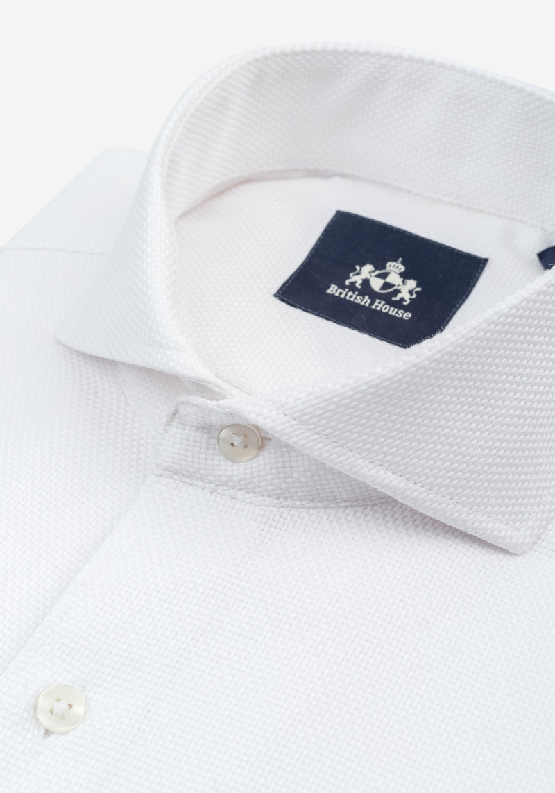 Frost White Basket Weave Shirt