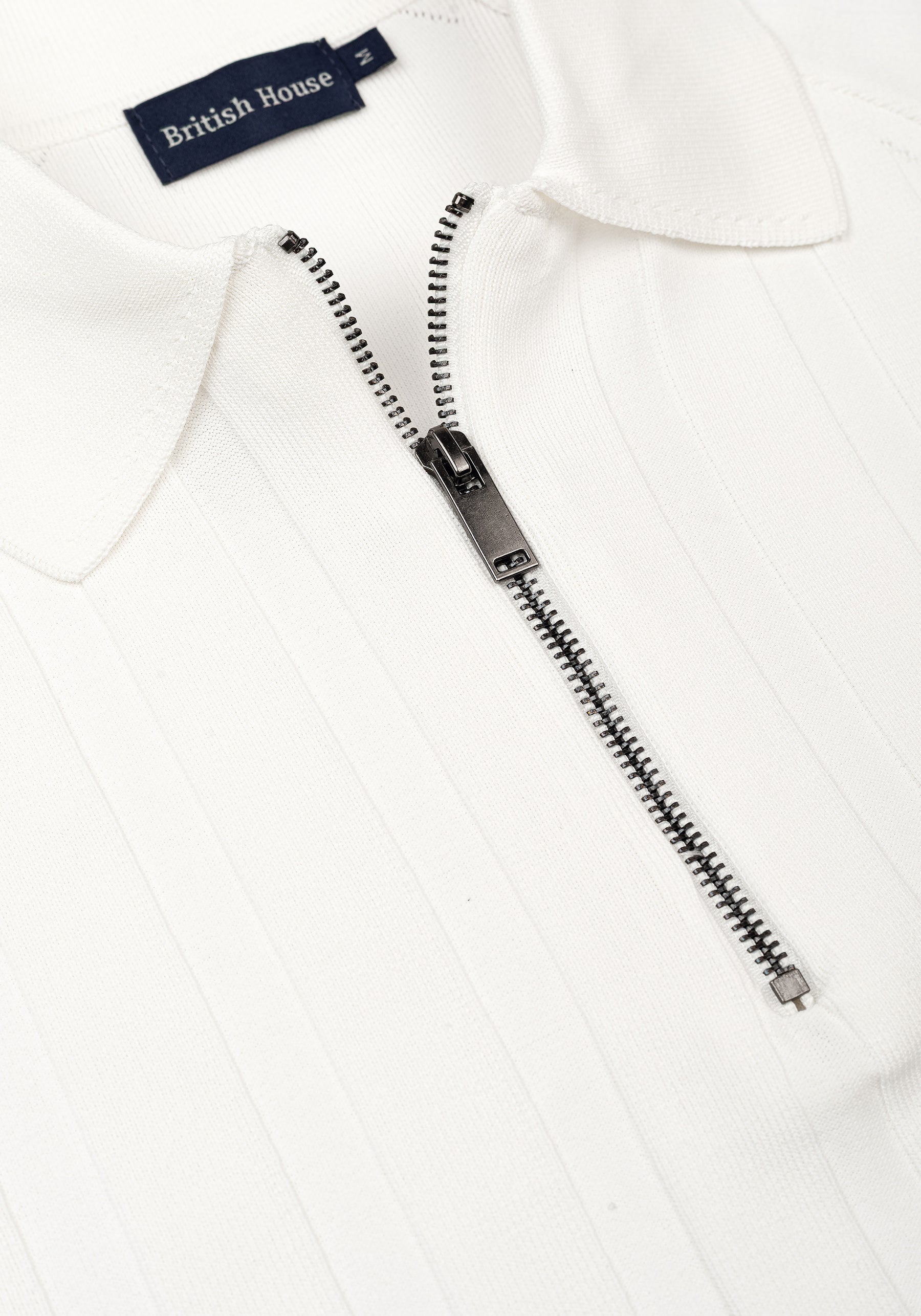 Misty White Polyamide Knitted Polo Shirt