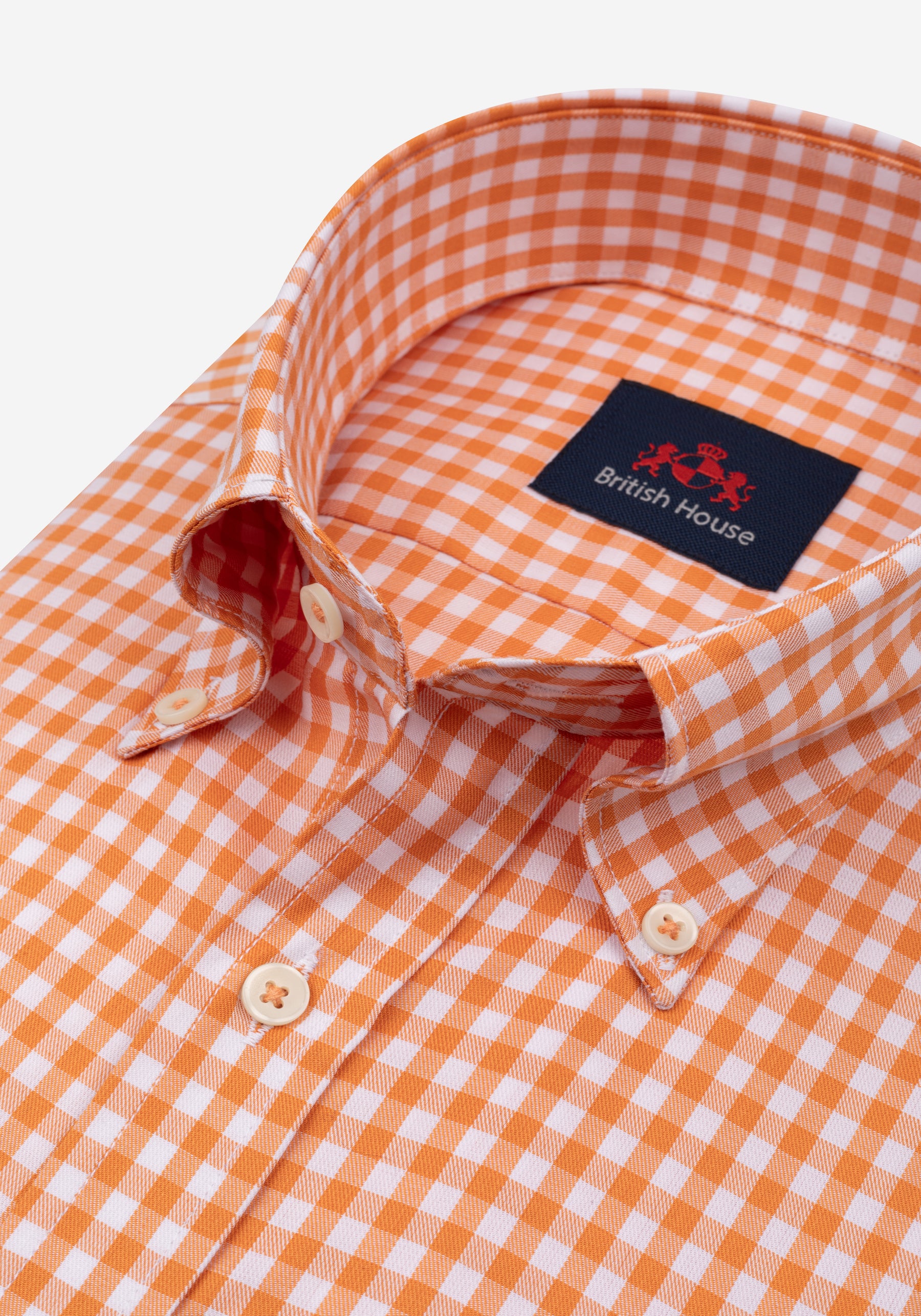 Harvest Orange Checked Twill Shirt