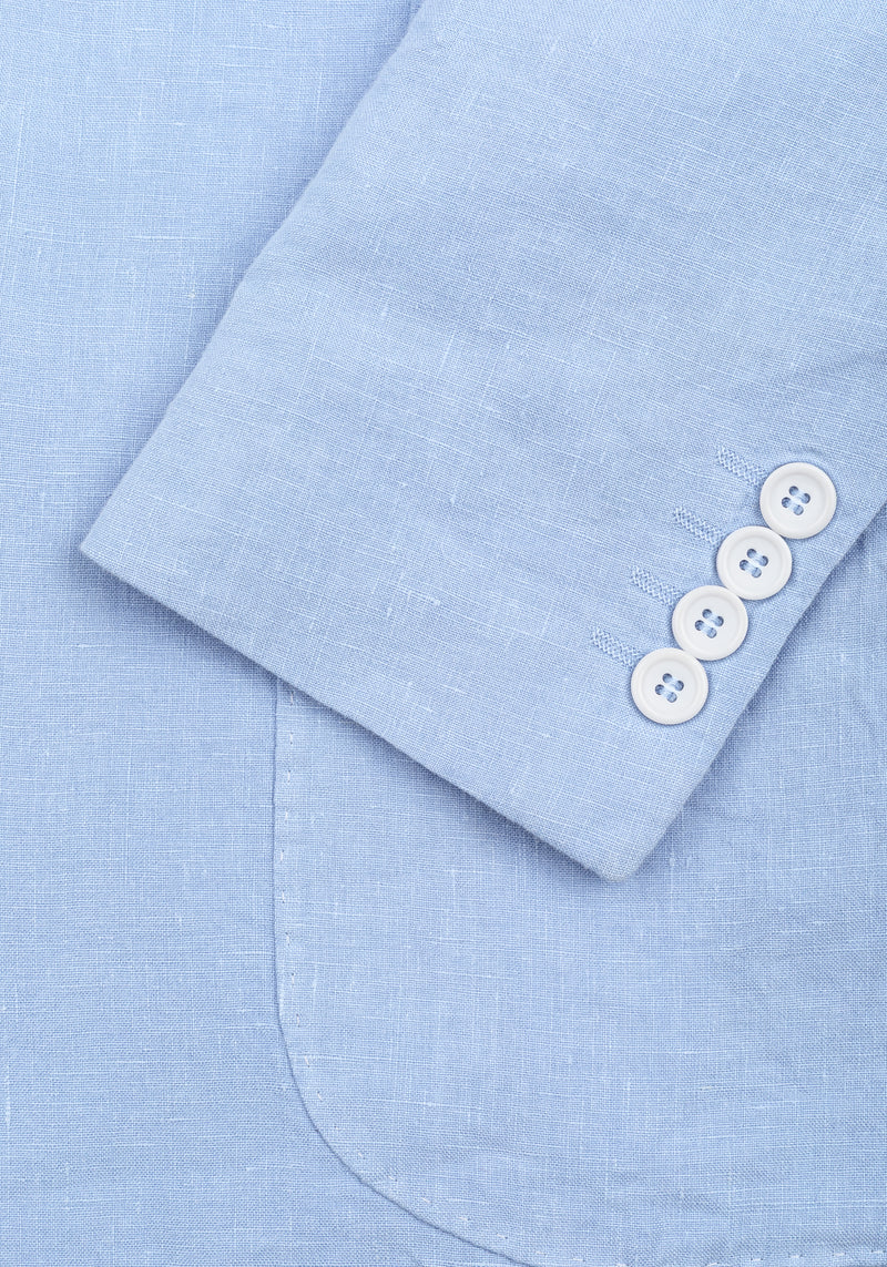 Breeze Blue Pure Linen Blazer