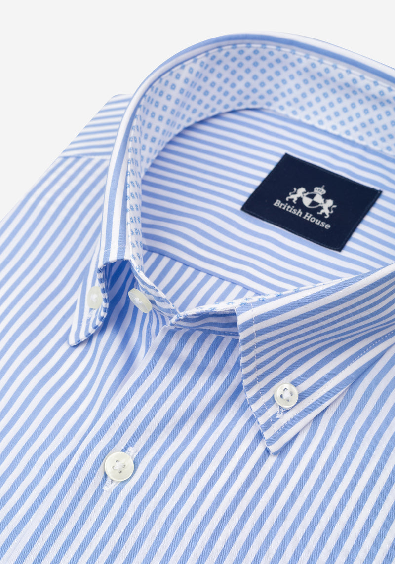 Lake Blue Stripe Poplin Shirt