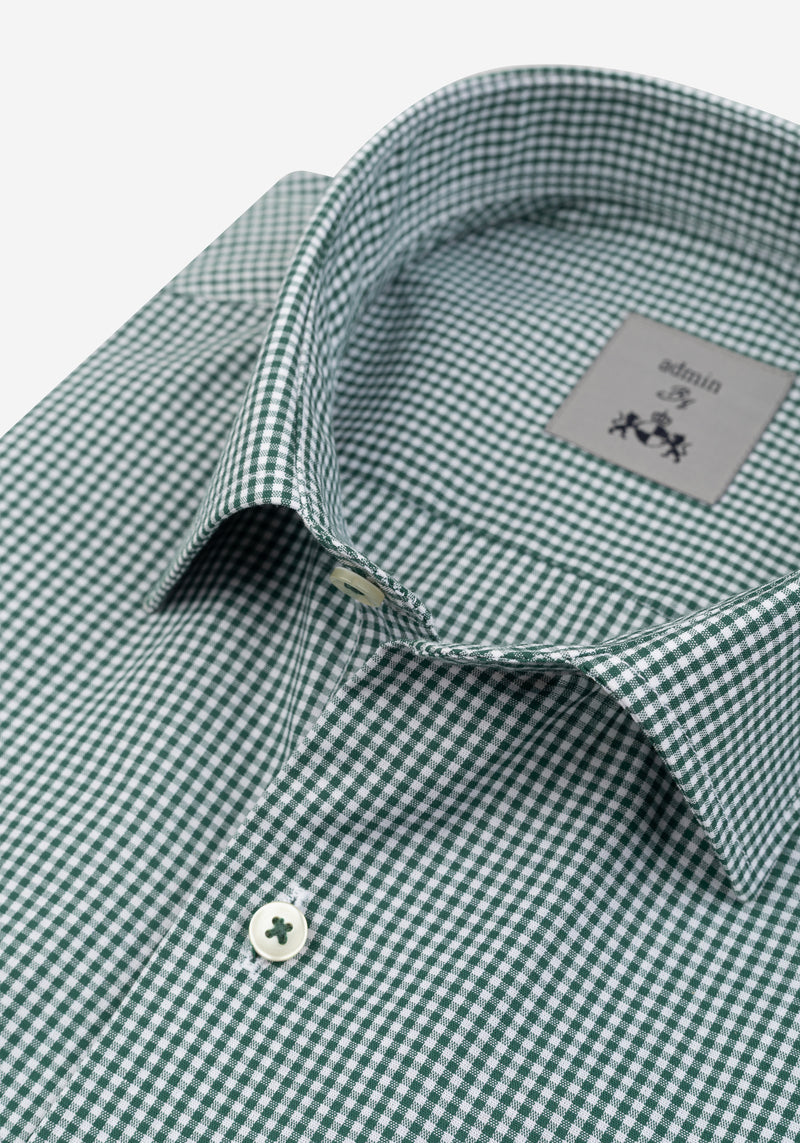 Fir Green Checked Poplin Shirt