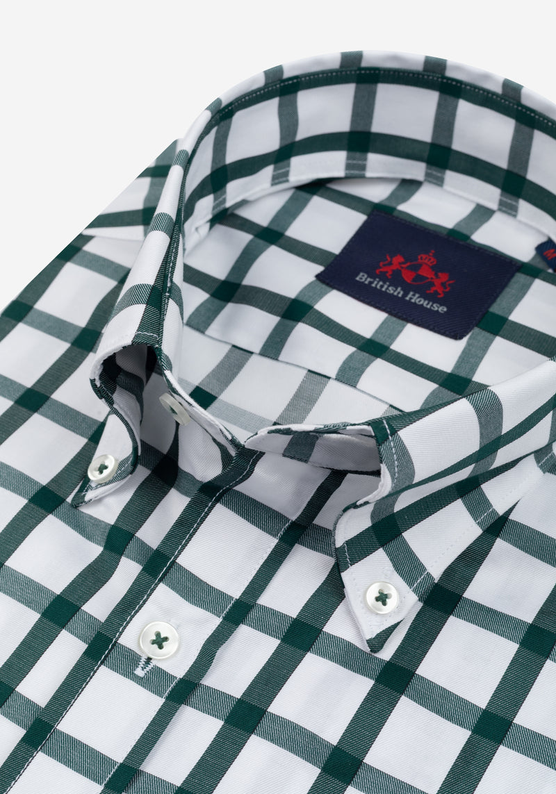 Emerald Green Checked Signature Twill Shirt