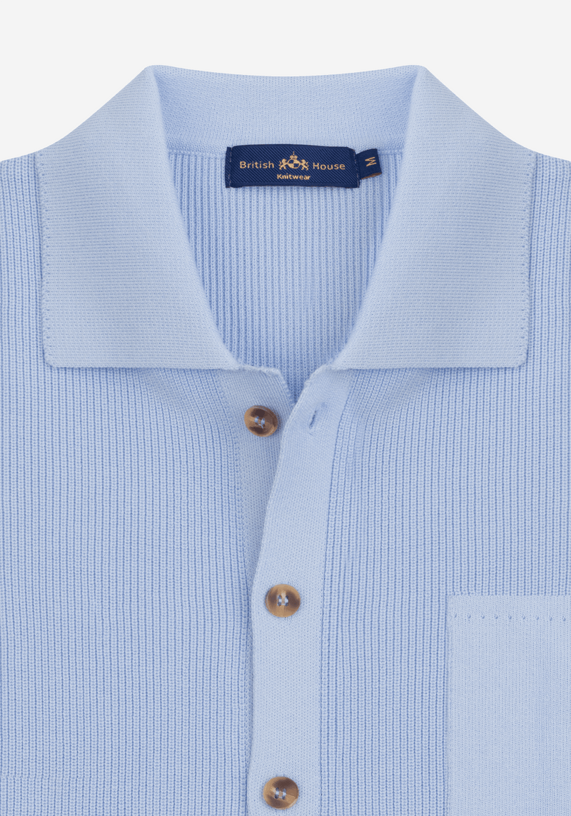 Skyline Blue Heavy Knitted Cardigan