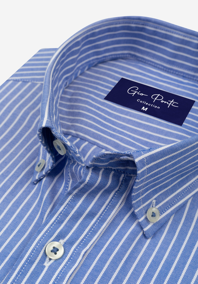 Lago Blue Stripe Oxford Shirt